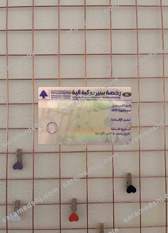 Lebanon driving license version 2 photolook BACK